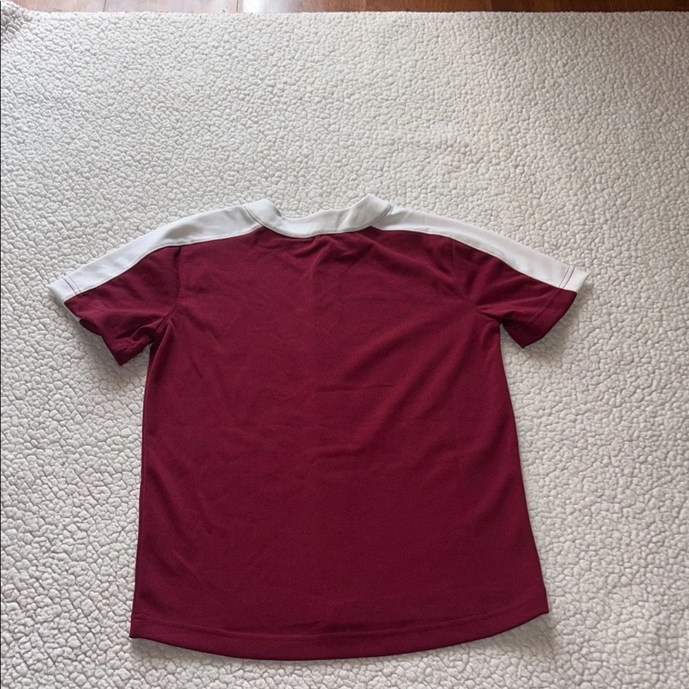Nike Kids Burgundy and White Button Down Shirt